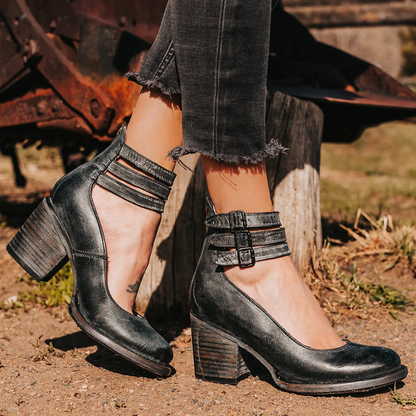 Botines vintage con tacón cubano para mujer – DESTARA
