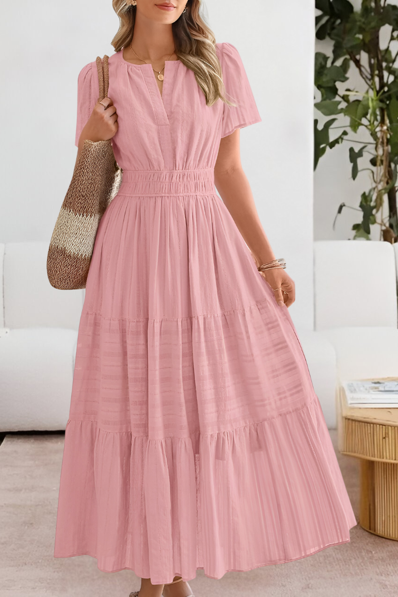 Eliana – Vestido elegante con estructura plisada refinada para mujer