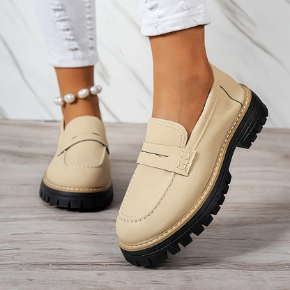 Elegantes y cómodos mocasines de mujer con diseño retro y suela gruesa – VIVIANA
