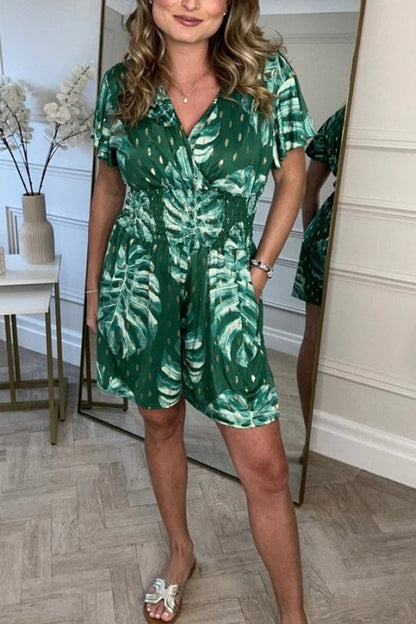 Vestido veraniego con estampado de palmeras y corte relajado – ELINA