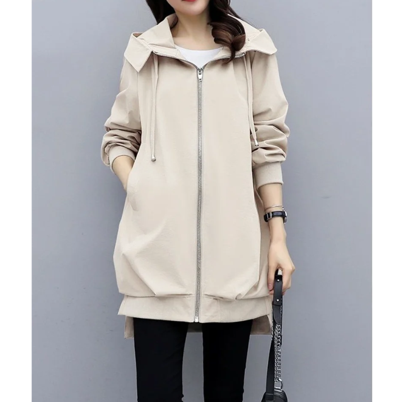 FLORINA - Trench coat ligero con cremallera y corte relajado para mujer
