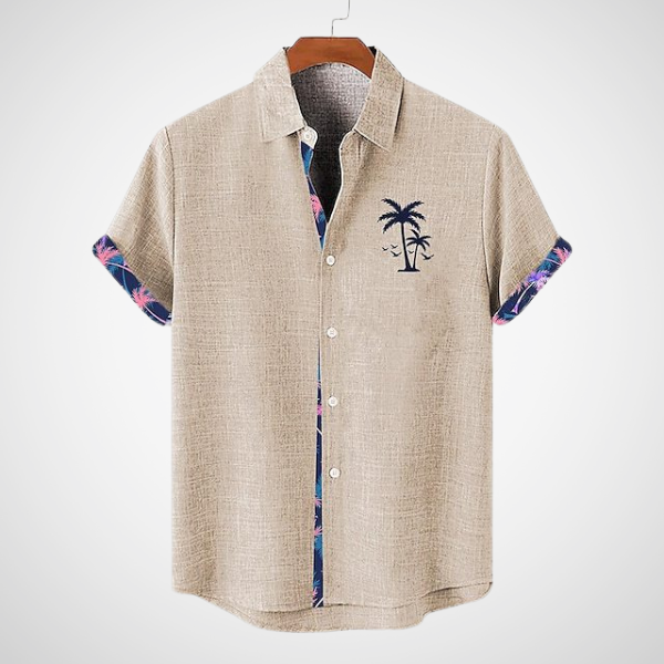 Camiseta de hombre con mangas cortas y detalles de cuadros – KHALID