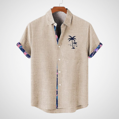 Camiseta de hombre con mangas cortas y detalles de cuadros – KHALID