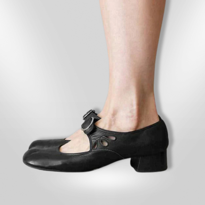 Sandalias clásicas de piel con hebilla ajustable – VALENIA