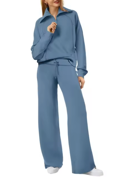 LEA - Conjunto de sudadera con cuello y pantalón para mujer