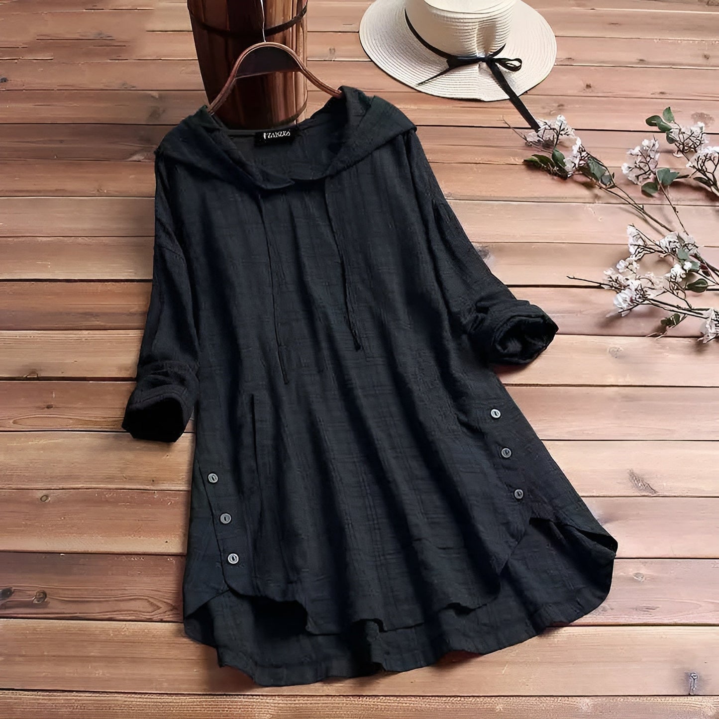 Camisa de lino y algodón con diseño relajado – EINARA