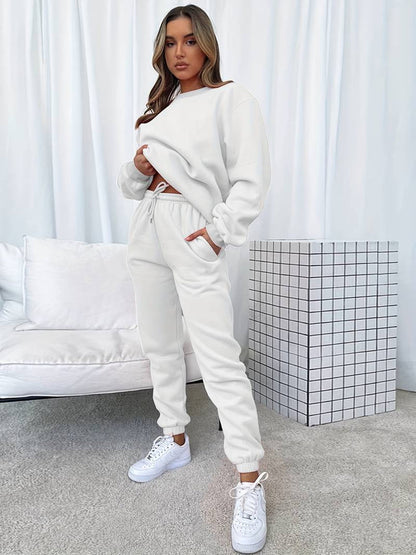 Conjunto de chándal femenino de dos piezas con estilo relajado – MADÉA