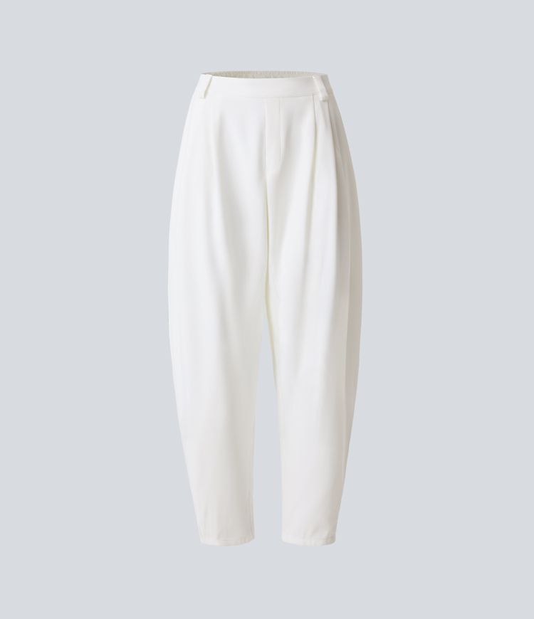 Pantalón holgado de mujer con cintura alta – CLAUDINA