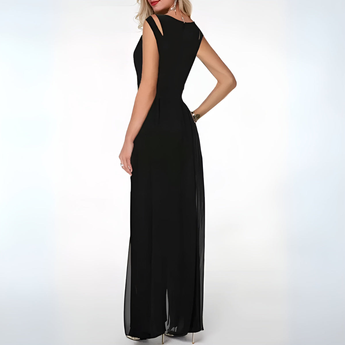 Vestido de noche elegante con hombros descubiertos y corte entallado – ELARA