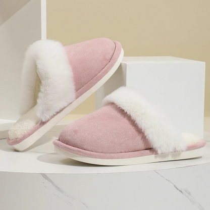 VALEY - Zapatillas de casa para mujer con punta redonda y forro de piel sintética