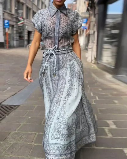 Conjunto veraniego elegante de dos piezas con cintura ajustable – LUCINNE