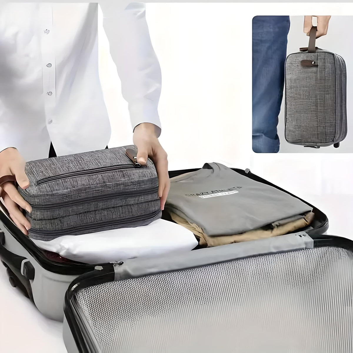 Neceser de hombre con diseño moderno y delgado – JETHRO