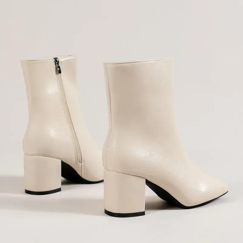 Botines de mujer con tacón ancho y cremallera lateral – ZILLI
