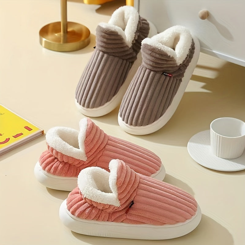 KIANNE – Zapatillas de invierno cálidas y acogedoras de felpa para mujer