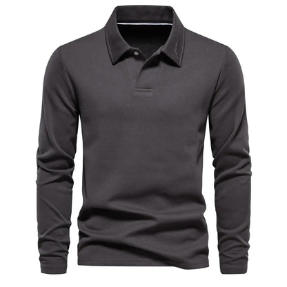 EMILIO - Camisa casual de manga larga con cuello para hombre