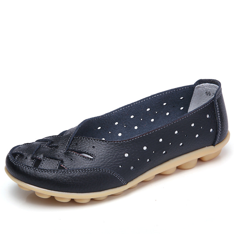 Zapatos tipo mocasín de mujer con diseño perforado y suela flexible – SACHA