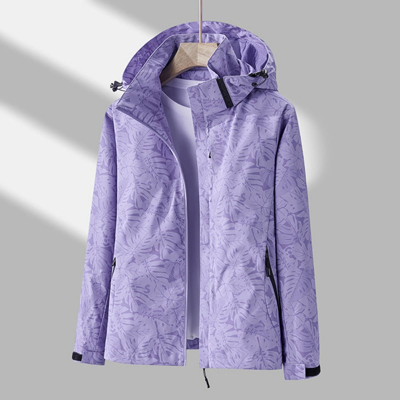 KARLA - Chaqueta cortavientos impermeable con capucha para mujer