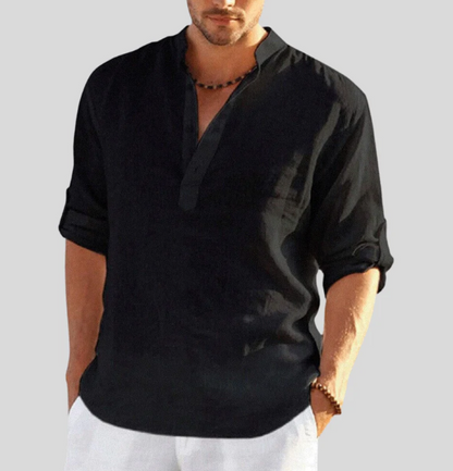 Camisa de lino transpirable para hombre, frescura y estilo natural – Menara