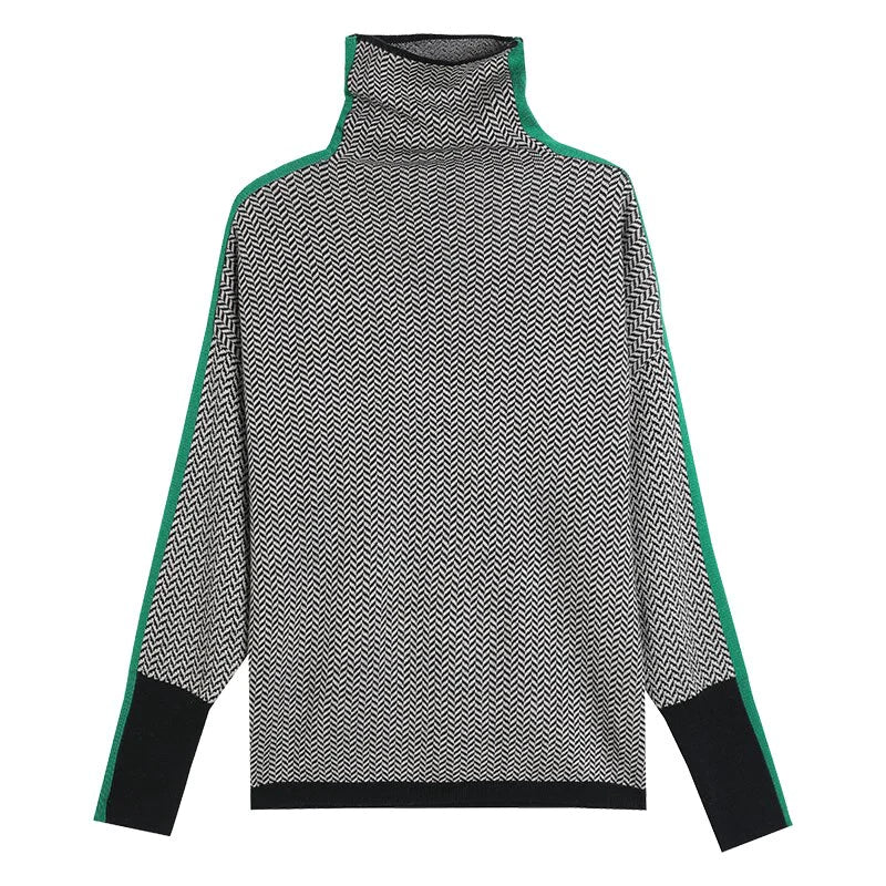Jersey de mujer con cuello alto en mezcla de cachemira – ANITA