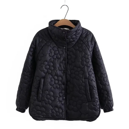 ARALYN - Abrigo de invierno para mujeres con flores prensadas