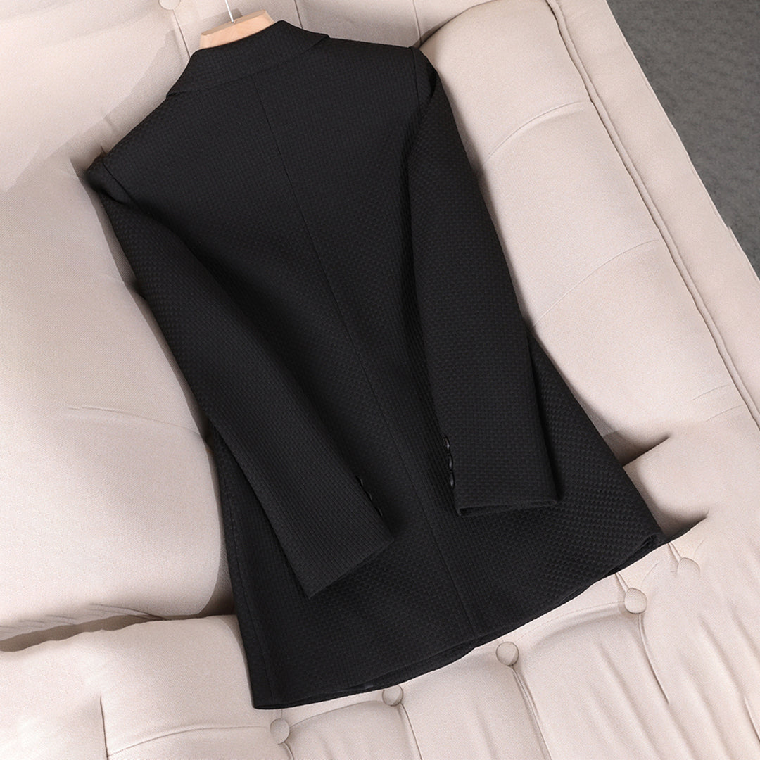 Blazer casual de corte entallado y tejido ligero para mujer – LUNARIA