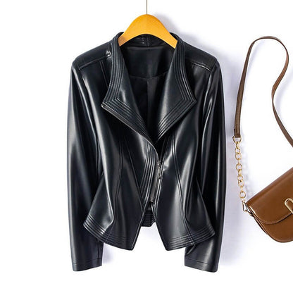 ELLENIA – Cazadora efecto piel para mujer con estilo atemporal