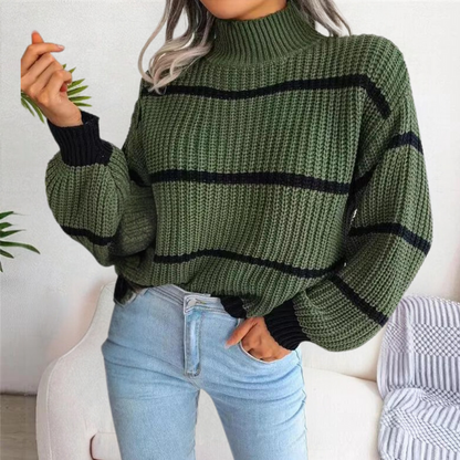 ADELINA – Suéter suave de cuello alto para mujer