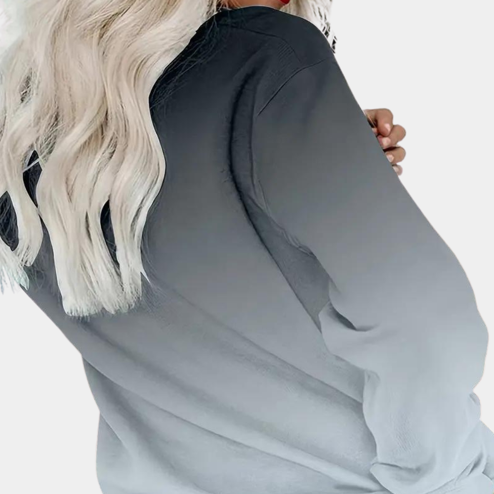 NAYA - Sudadera casual degradada de manga larga para mujer