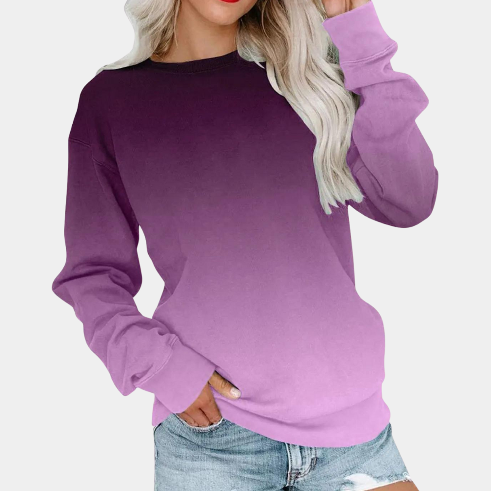 NAYA - Sudadera casual degradada de manga larga para mujer