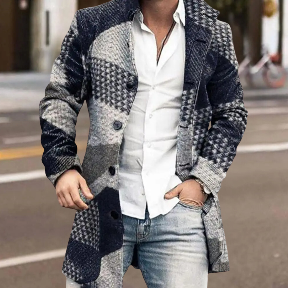 ERWAN - Abrigo largo y grueso de invierno para hombre