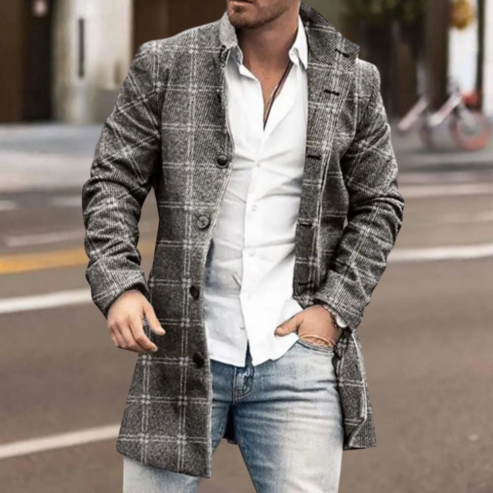 ERWAN - Abrigo largo y grueso de invierno para hombre