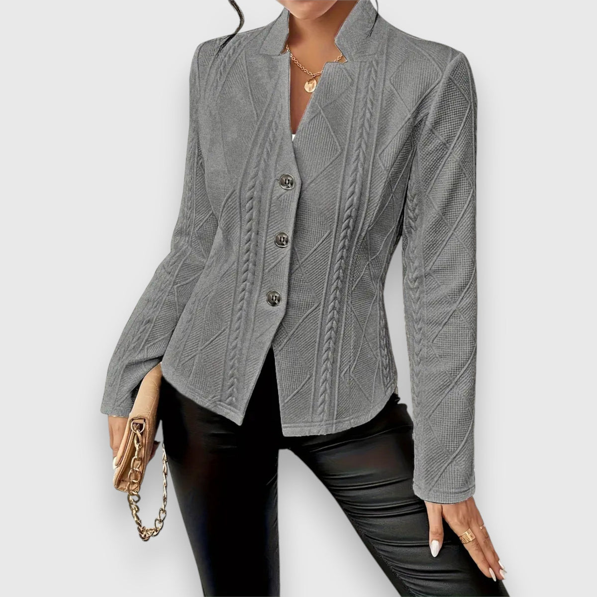 Blazer entallada con textura estructurada para mujer – VERA