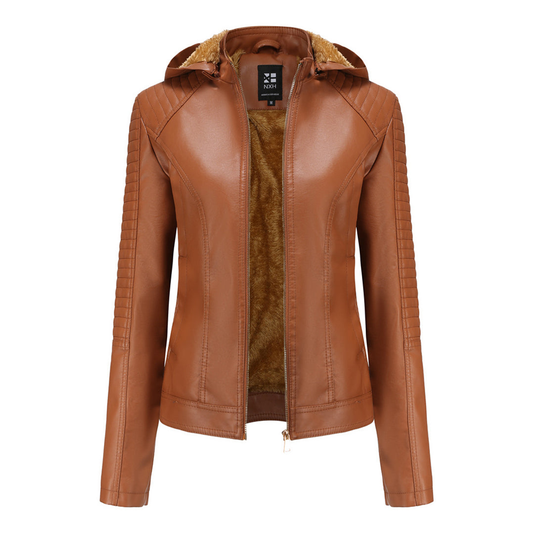 INAYA – Chaqueta de cuero versátil con múltiples opciones para mujer