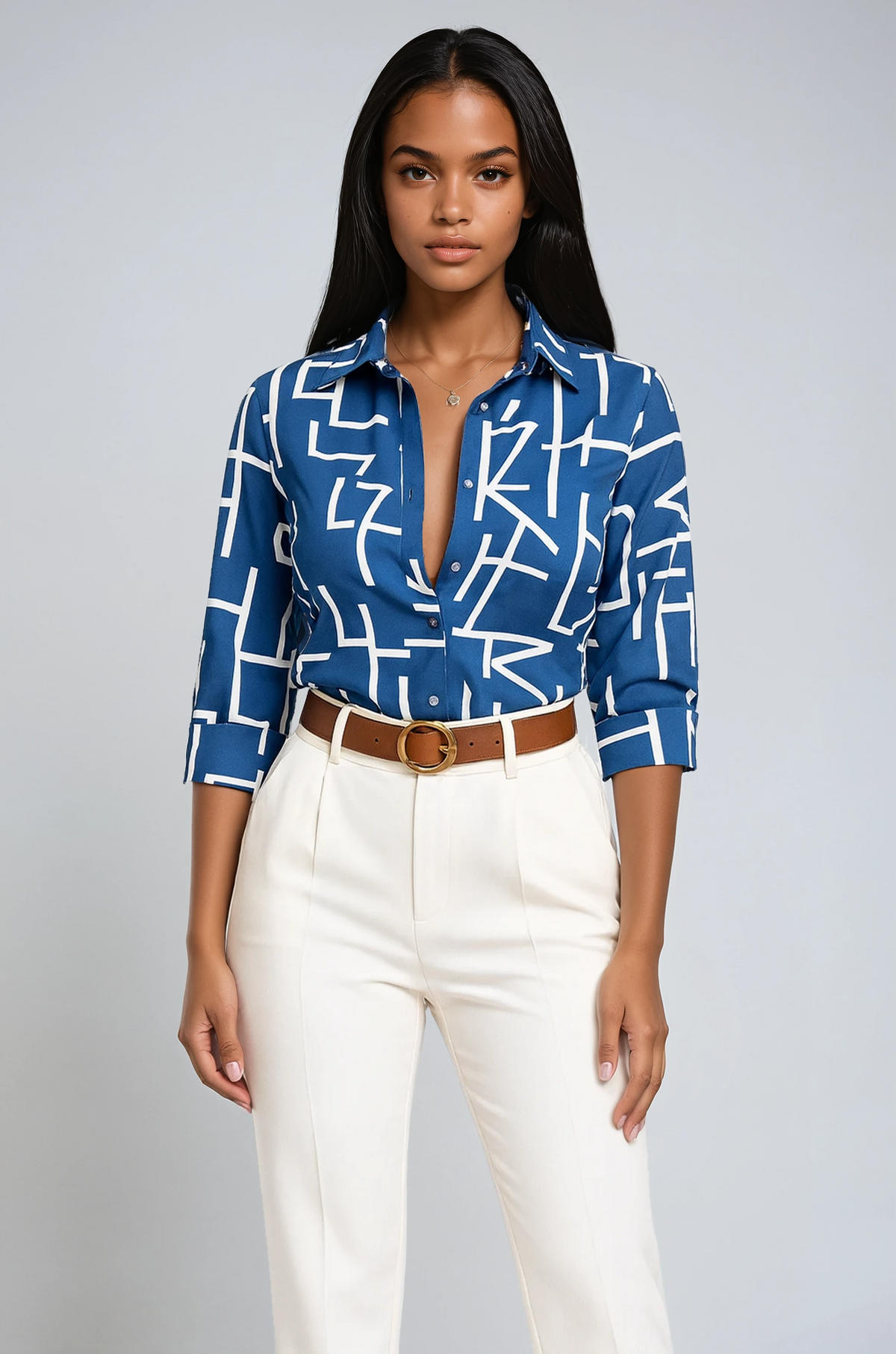 Blusa estampada de mujer con corte fluido – ELVINA
