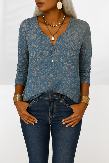 Top de Mujer con Escote en V y Detalle de Nudo en Estilo Oriental – PATRIZIA