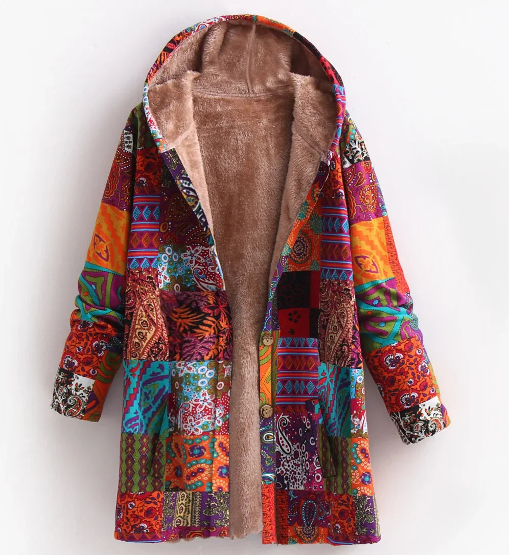 Chaqueta polar estampada para mujer con diseño alegre y colorido – CHRISTINA