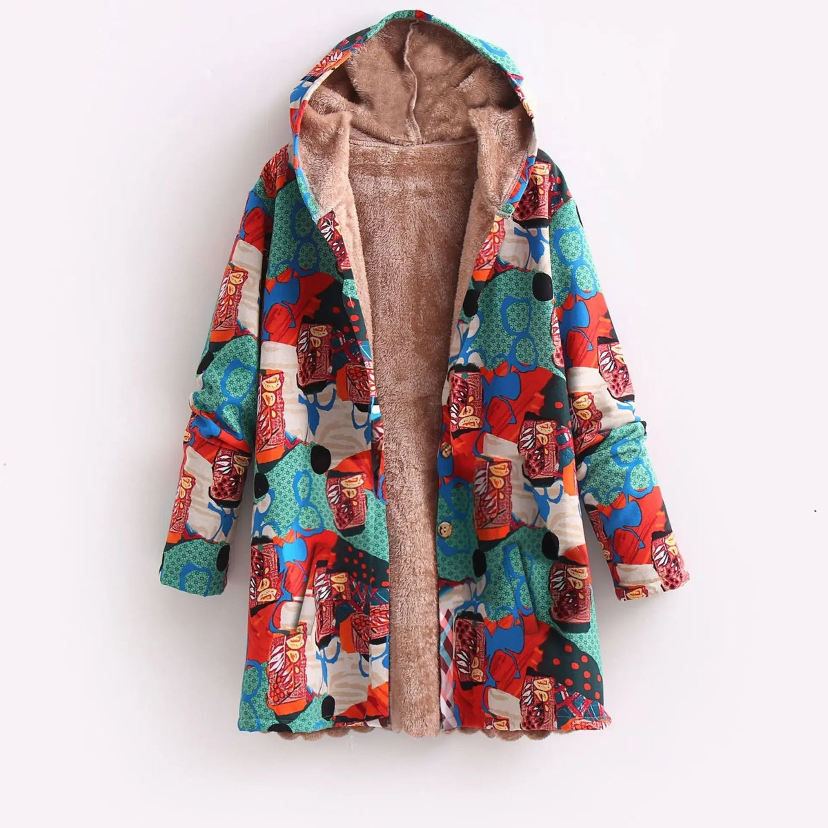 Chaqueta polar estampada para mujer con diseño alegre y colorido – CHRISTINA