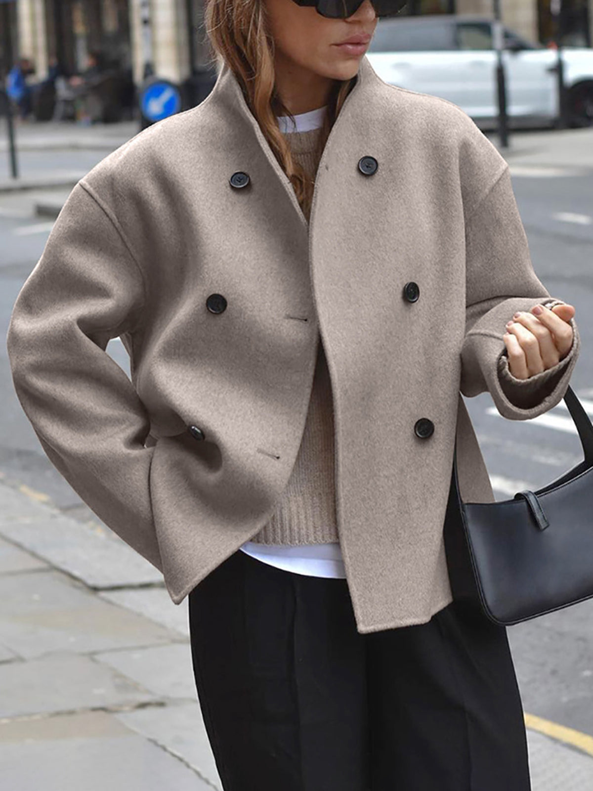 Chaqueta corta de mujer con doble botonadura – MAELIA