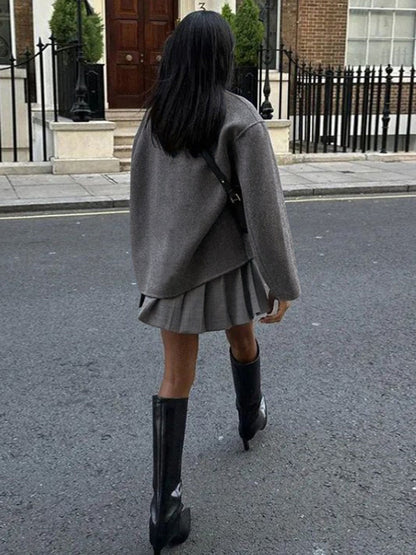Chaqueta corta de mujer con doble botonadura – MAELIA