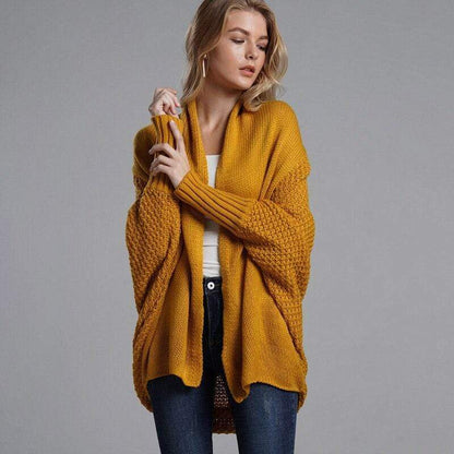 Chaqueta abierta de punto para mujer con manga larga – ELIANA