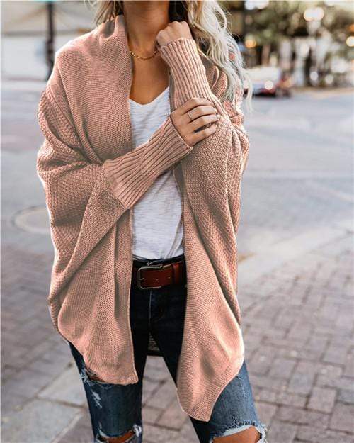 Chaqueta abierta de punto para mujer con manga larga – ELIANA