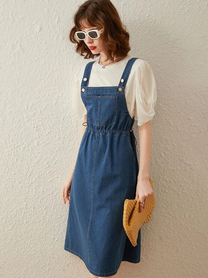 Vestido sin mangas con tirantes rectos y corte A – LEIRE