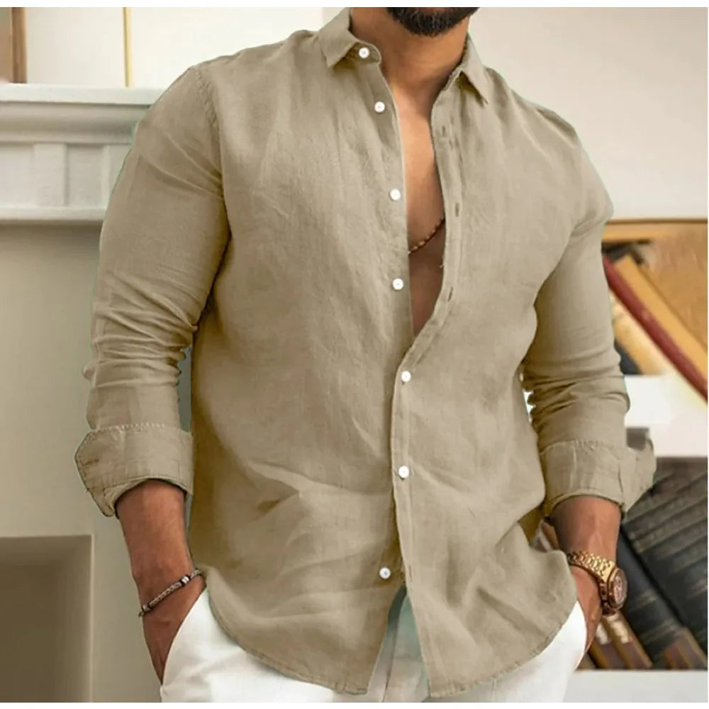 Ethan | Camisa Clásica de Lino Transpirable para Hombre 0