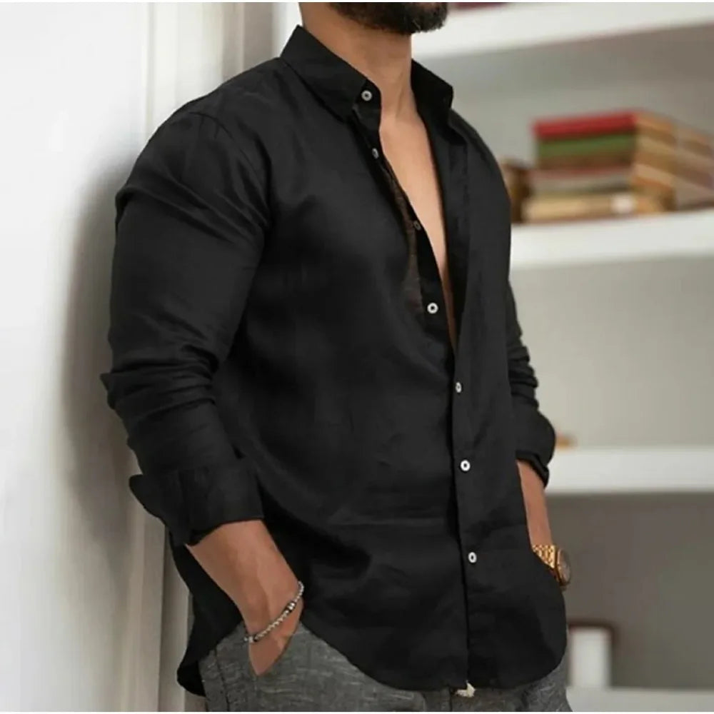 Ethan | Camisa Clásica de Lino Transpirable para Hombre 1