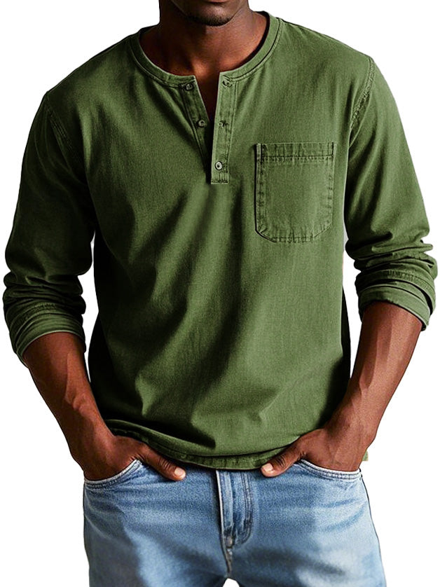 Ethan | Camiseta Henley Casual de Manga Larga para Hombre 7