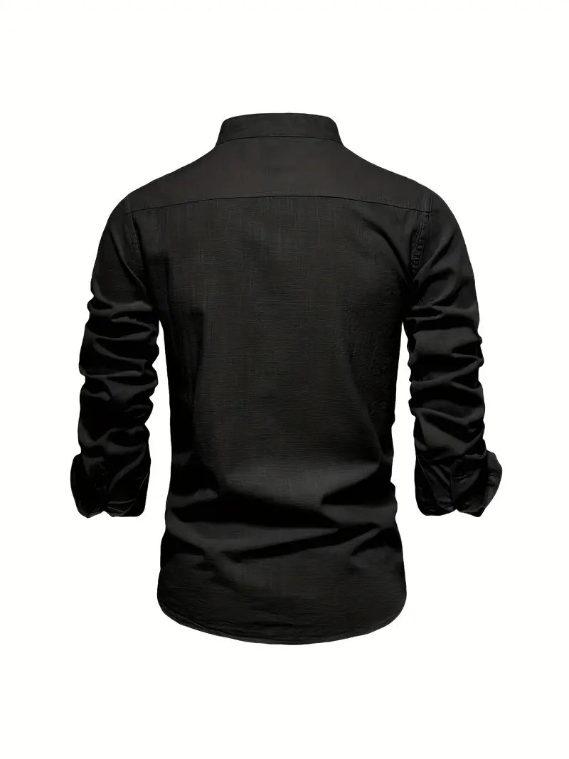 Ethan | Elegante Camisa Slim Fit de Hombre con Cuello Mao 7
