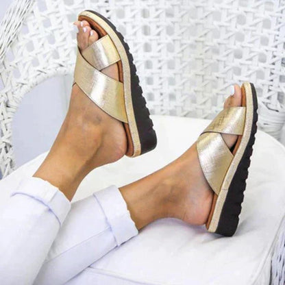 Sandalias femeninas con tiras cruzadas – Lureza