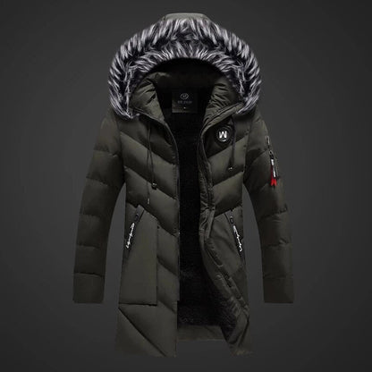 EMILVAN – Abrigo de invierno para hombre con capucha y forro de piel sintética