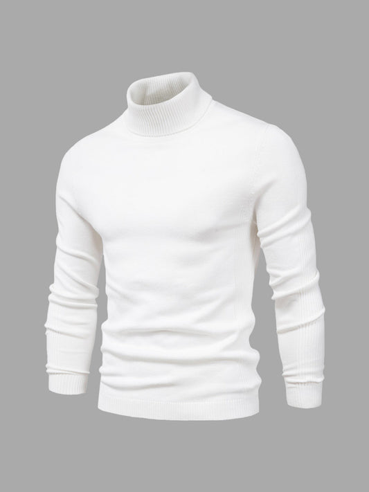 DAVARO – Jersey de hombre de cuello alto slim fit con diseño elegante