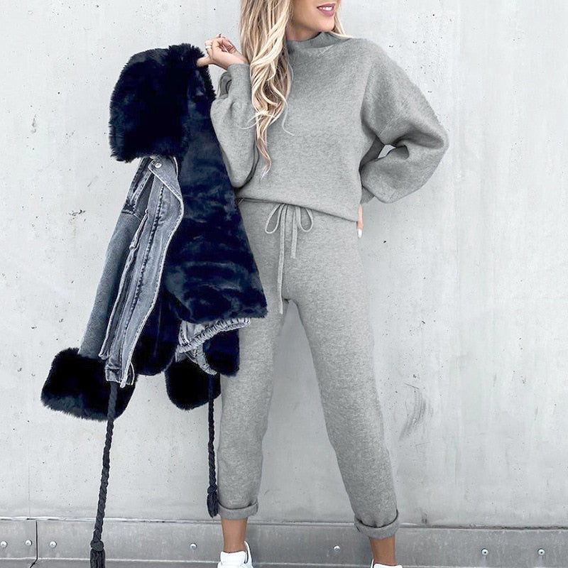 Conjunto tipo chándal elegante de dos piezas para mujer – MINDÉL